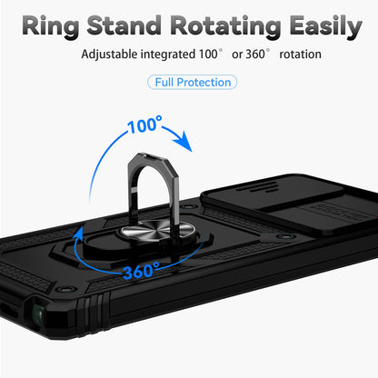 Metal Kickstand Phone Case for Samsung Galaxy Note20 / Note20 5G, Slide Camera Protection Hybrid PC + TPU Cover