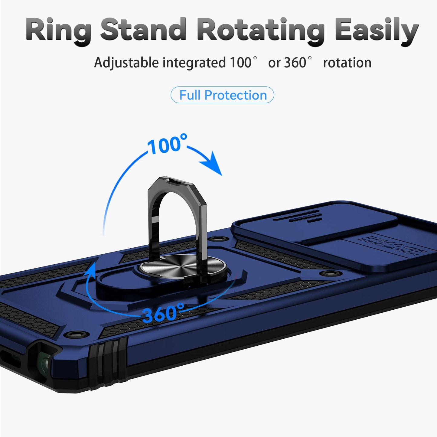 Metal Kickstand Phone Case for Samsung Galaxy Note20 / Note20 5G, Slide Camera Protection Hybrid PC + TPU Cover