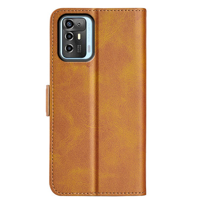 For ZTE Blade A72 5G Textured PU Leather Case Dual Magnetic Stand Wallet Shockproof Phone Cover