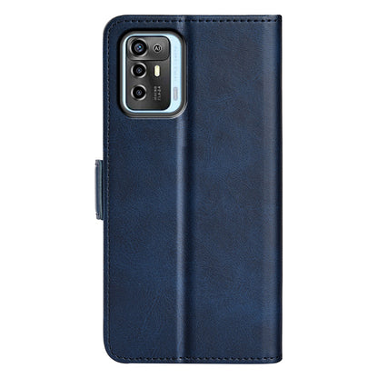 For ZTE Blade A72 5G Textured PU Leather Case Dual Magnetic Stand Wallet Shockproof Phone Cover