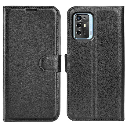 For ZTE Blade A72 5G Anti-drop Folio Flip Phone Case Litchi Texture PU Leather Wallet Stand Scratch-resistant Protective Cover