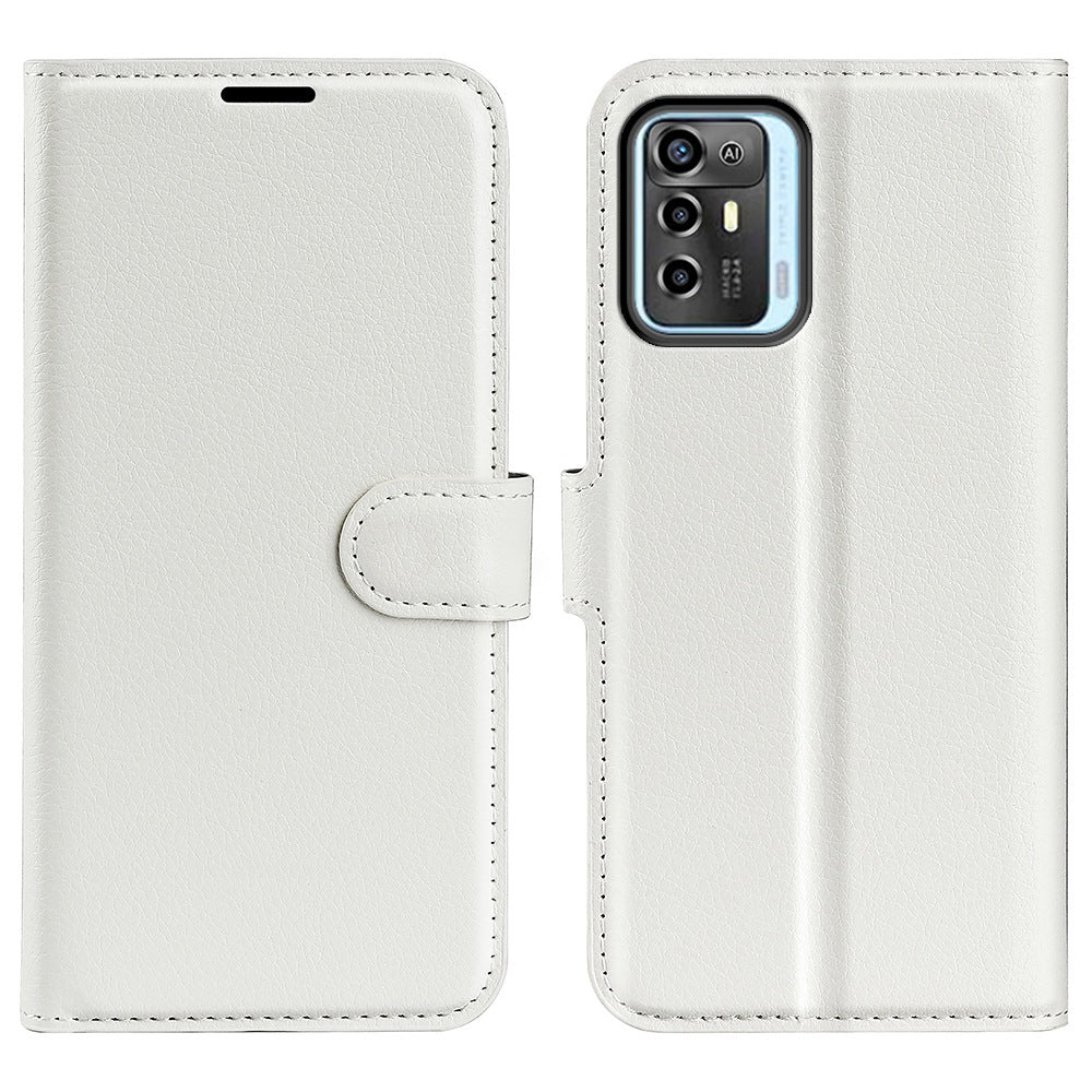 For ZTE Blade A72 5G Anti-drop Folio Flip Phone Case Litchi Texture PU Leather Wallet Stand Scratch-resistant Protective Cover