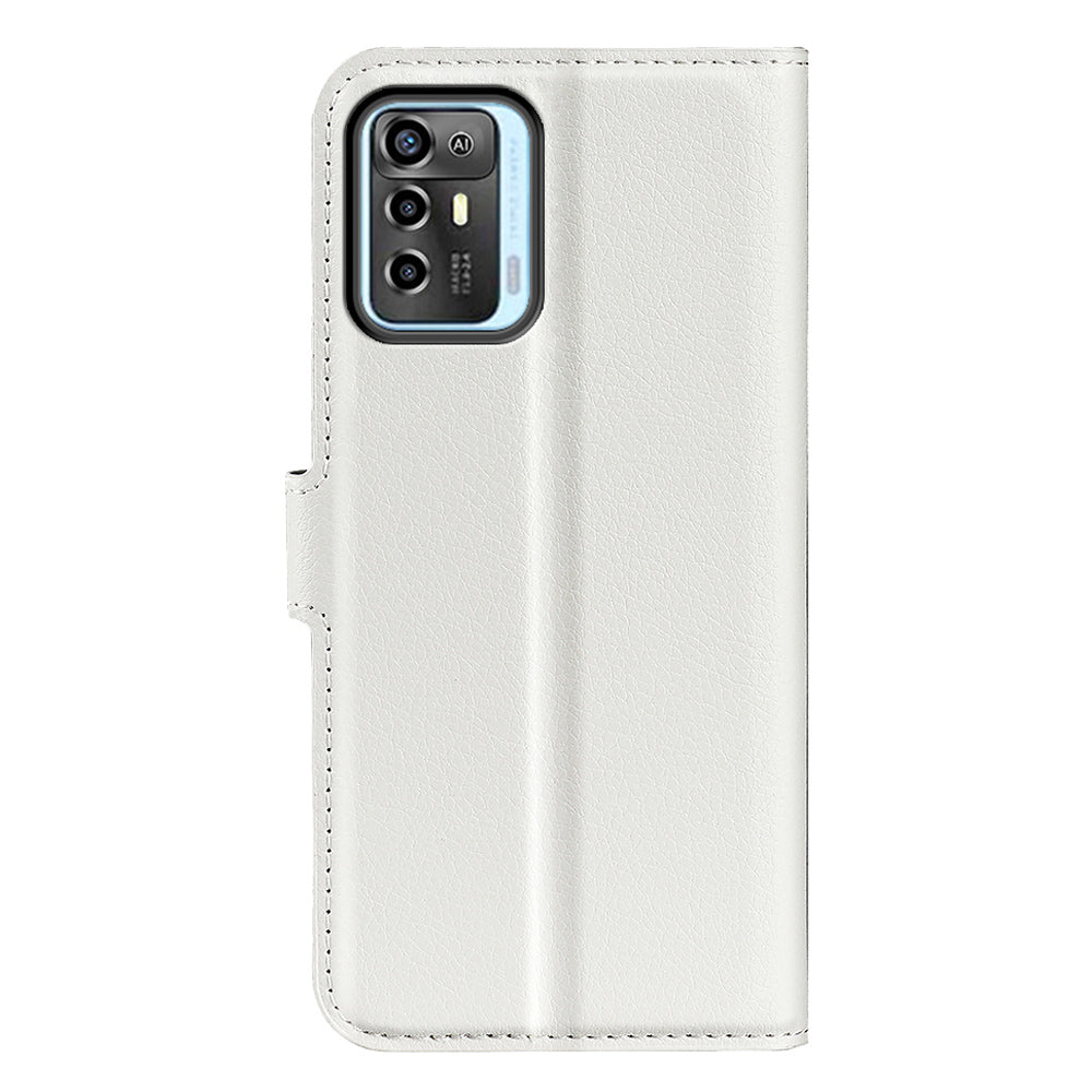 For ZTE Blade A72 5G Anti-drop Folio Flip Phone Case Litchi Texture PU Leather Wallet Stand Scratch-resistant Protective Cover