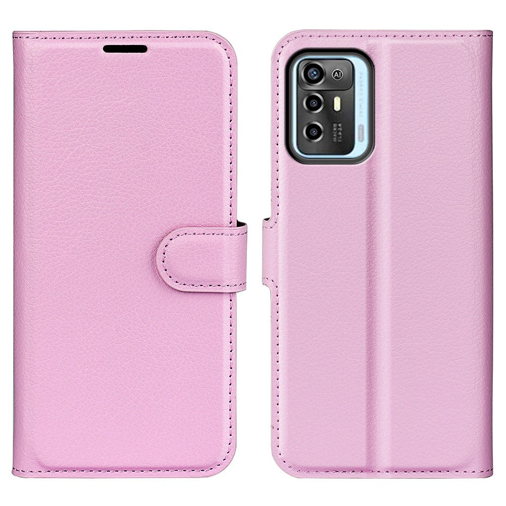 For ZTE Blade A72 5G Anti-drop Folio Flip Phone Case Litchi Texture PU Leather Wallet Stand Scratch-resistant Protective Cover