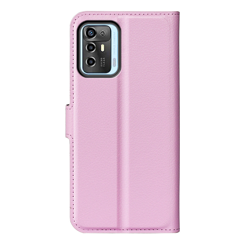 For ZTE Blade A72 5G Anti-drop Folio Flip Phone Case Litchi Texture PU Leather Wallet Stand Scratch-resistant Protective Cover