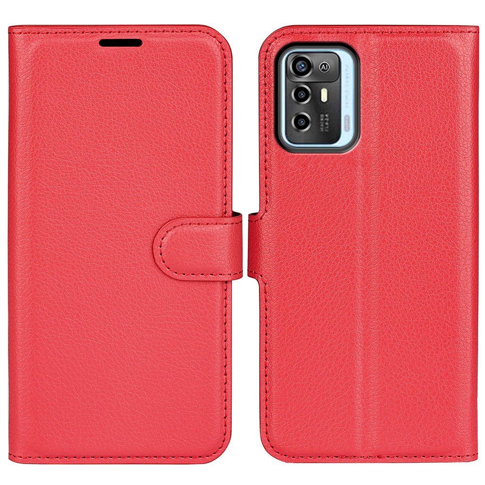 For ZTE Blade A72 5G Anti-drop Folio Flip Phone Case Litchi Texture PU Leather Wallet Stand Scratch-resistant Protective Cover