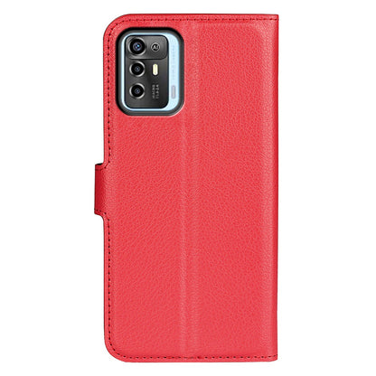 For ZTE Blade A72 5G Anti-drop Folio Flip Phone Case Litchi Texture PU Leather Wallet Stand Scratch-resistant Protective Cover