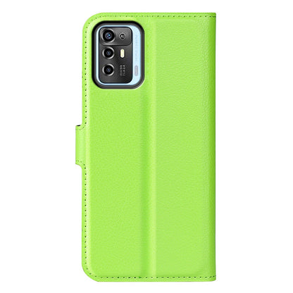 For ZTE Blade A72 5G Anti-drop Folio Flip Phone Case Litchi Texture PU Leather Wallet Stand Scratch-resistant Protective Cover