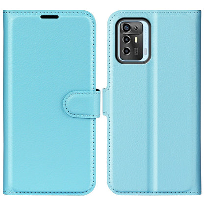 For ZTE Blade A72 5G Anti-drop Folio Flip Phone Case Litchi Texture PU Leather Wallet Stand Scratch-resistant Protective Cover