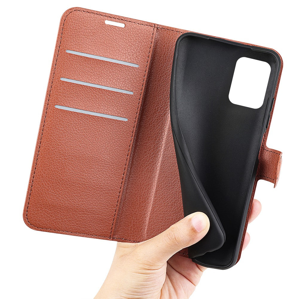 For ZTE Blade A72 5G Anti-drop Folio Flip Phone Case Litchi Texture PU Leather Wallet Stand Scratch-resistant Protective Cover