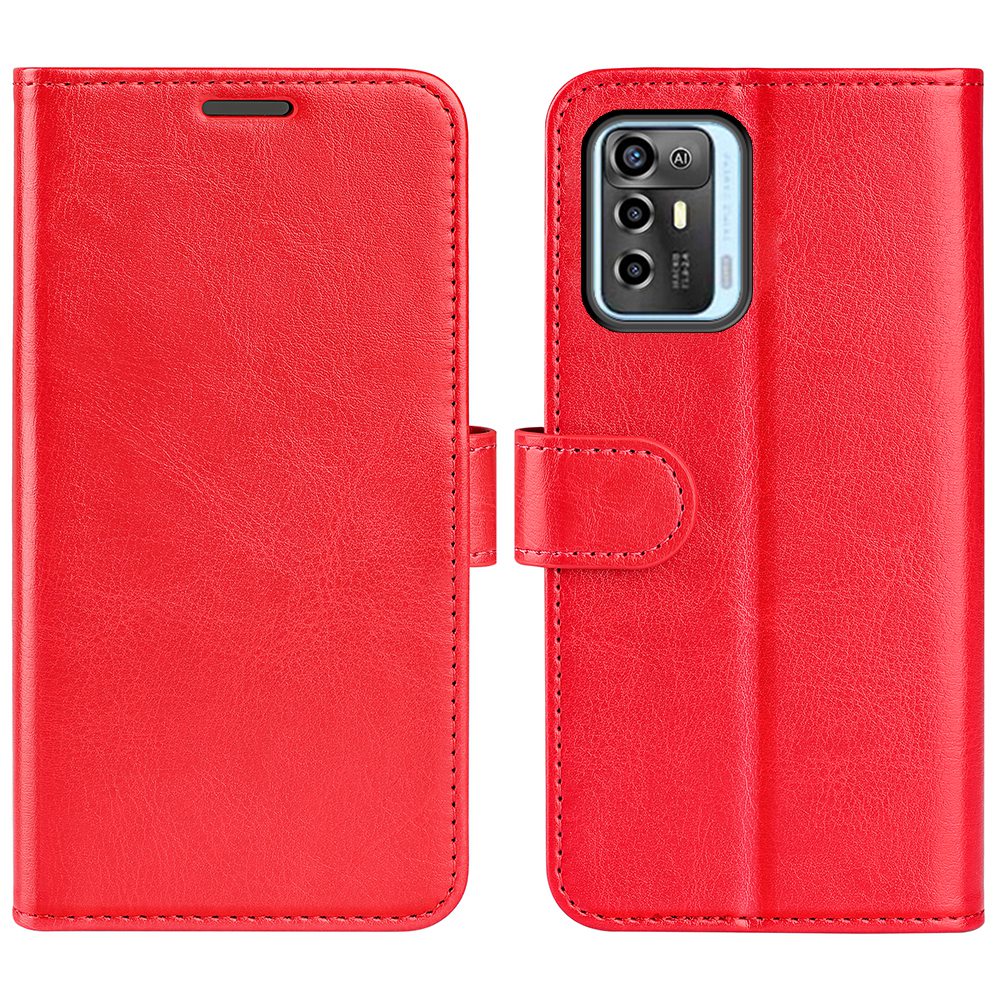 Crazy Horse Texture Phone Case for ZTE Blade A72 5G, PU Leather Foldable Stand Anti-scratch Phone Flip Wallet Cover