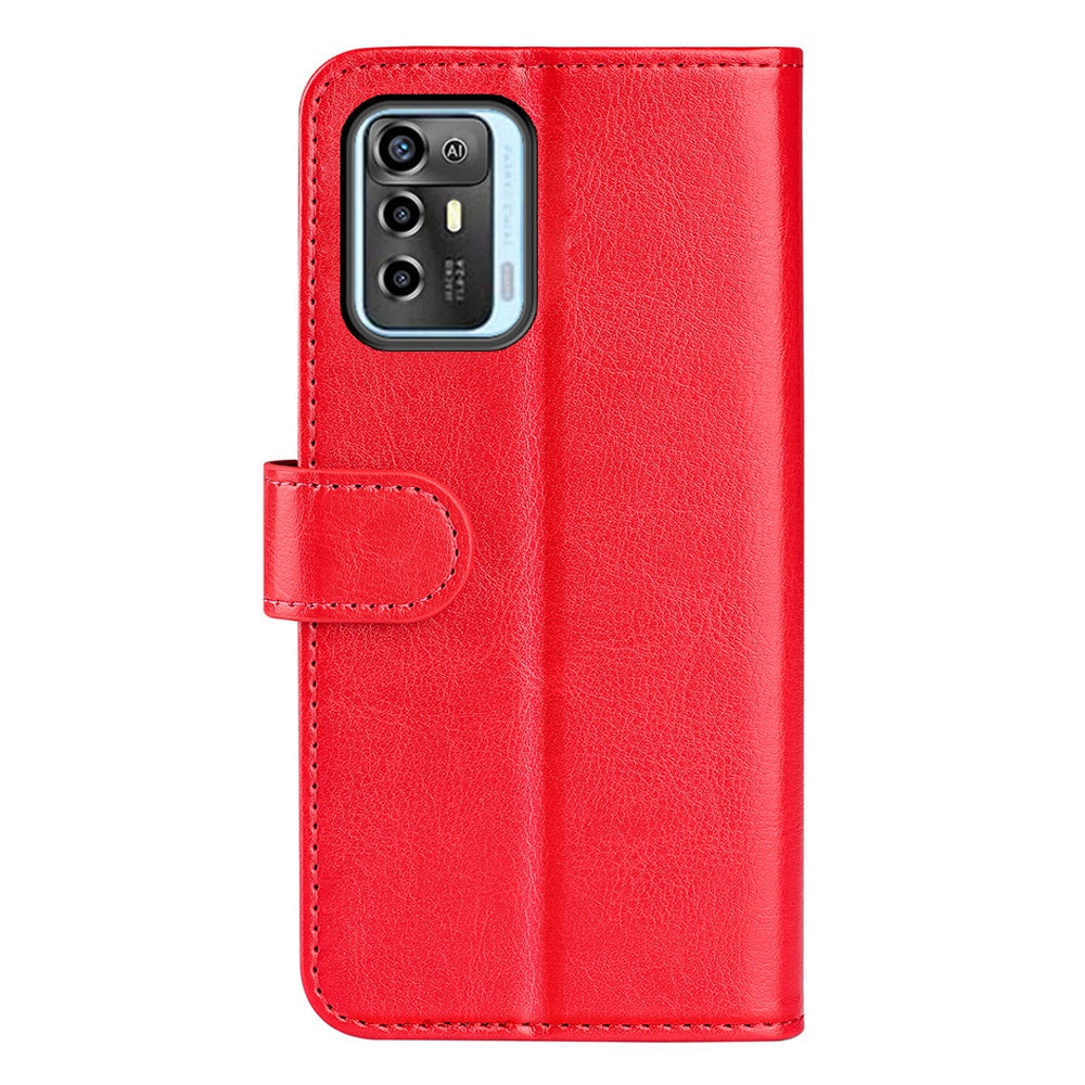 Crazy Horse Texture Phone Case for ZTE Blade A72 5G, PU Leather Foldable Stand Anti-scratch Phone Flip Wallet Cover