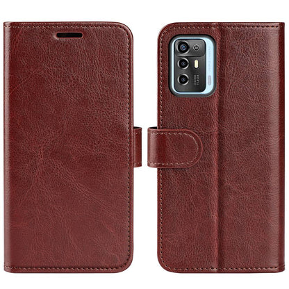 Crazy Horse Texture Phone Case for ZTE Blade A72 5G, PU Leather Foldable Stand Anti-scratch Phone Flip Wallet Cover