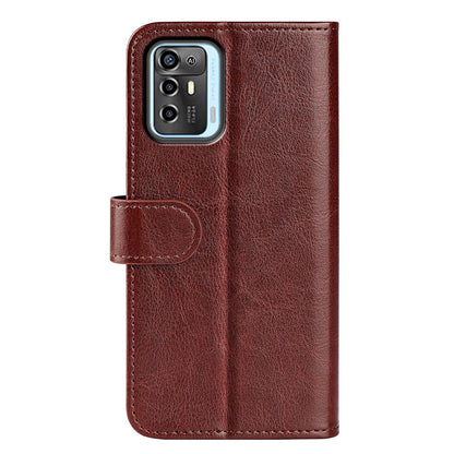 Crazy Horse Texture Phone Case for ZTE Blade A72 5G, PU Leather Foldable Stand Anti-scratch Phone Flip Wallet Cover