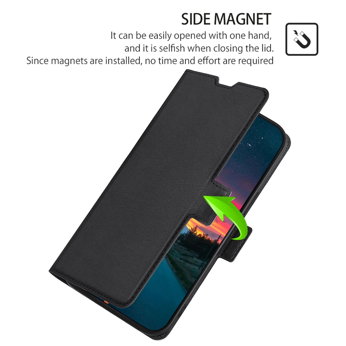 For ZTE Blade A72 5G Card Slots PU Leather Case Flip Folio Stand Magnetic Clasp Protective Phone Cover