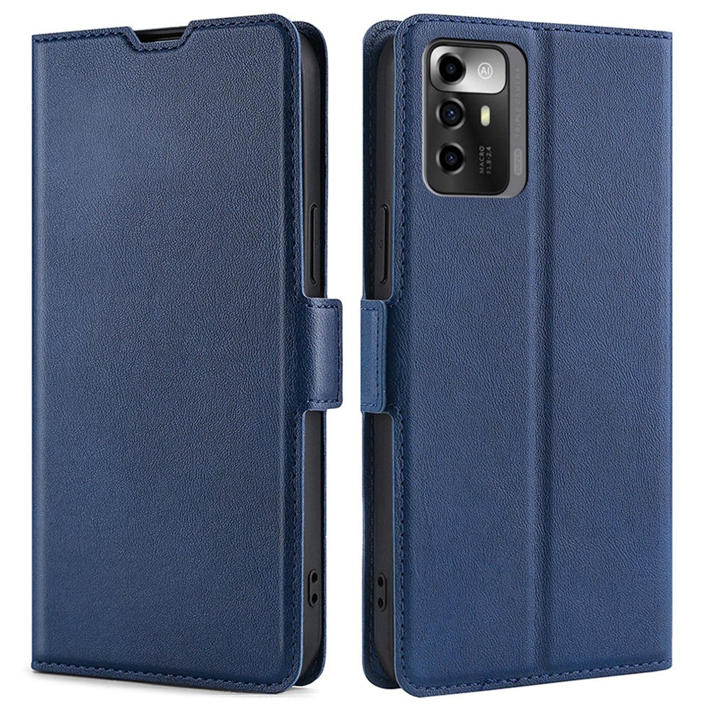 For ZTE Blade A72 5G Card Slots PU Leather Case Flip Folio Stand Magnetic Clasp Protective Phone Cover