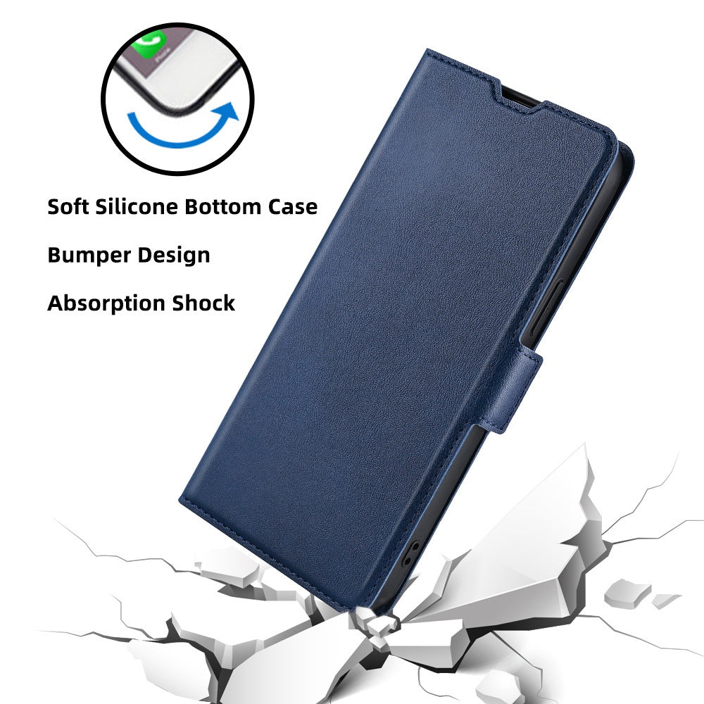 For ZTE Blade A72 5G Card Slots PU Leather Case Flip Folio Stand Magnetic Clasp Protective Phone Cover