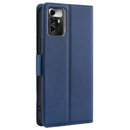 For ZTE Blade A72 5G Card Slots PU Leather Case Flip Folio Stand Magnetic Clasp Protective Phone Cover