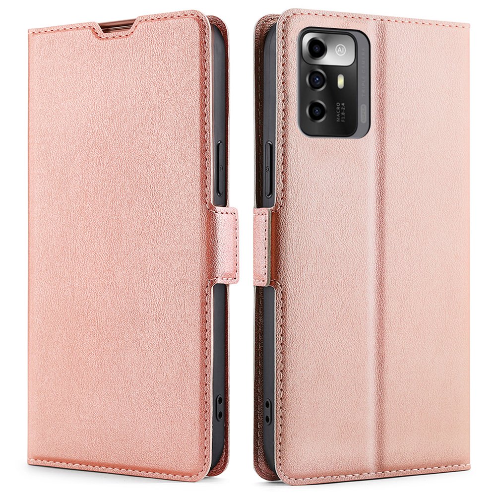 For ZTE Blade A72 5G Card Slots PU Leather Case Flip Folio Stand Magnetic Clasp Protective Phone Cover