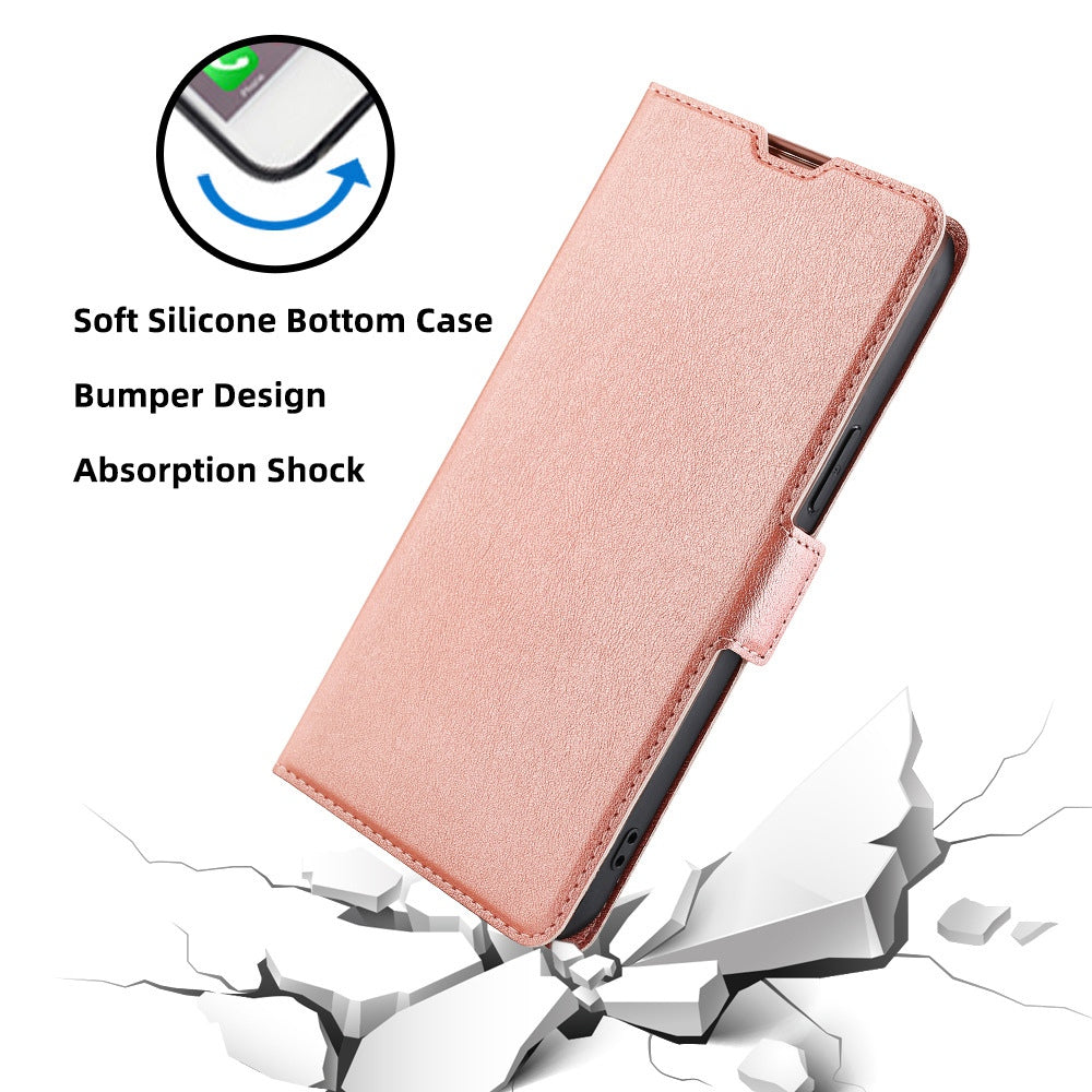 For ZTE Blade A72 5G Card Slots PU Leather Case Flip Folio Stand Magnetic Clasp Protective Phone Cover