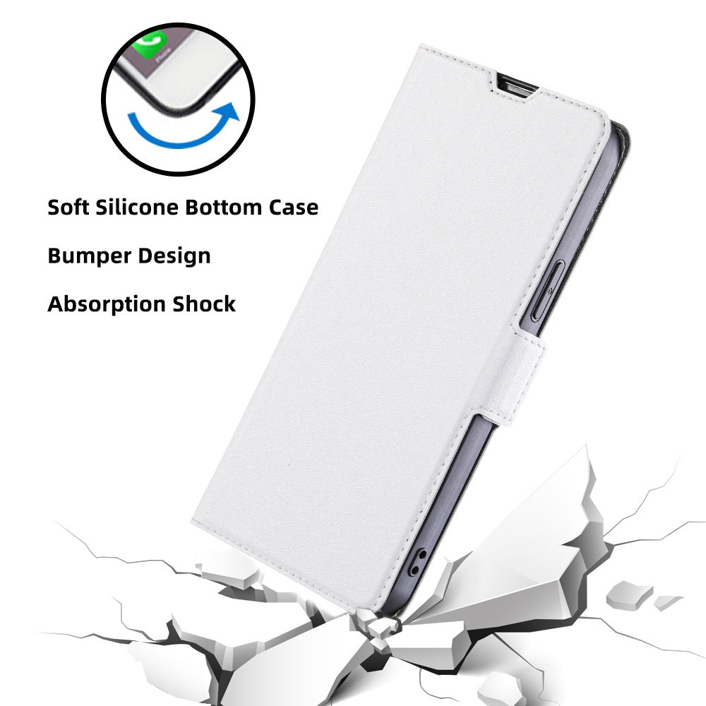 For ZTE Blade A72 5G Card Slots PU Leather Case Flip Folio Stand Magnetic Clasp Protective Phone Cover