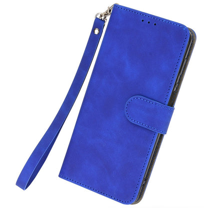 For ZTE Blade A72 5G Skin-touch Feeling PU Leather Flip Case Magnetic Closure Stand Shockproof TPU Inner Shell Wallet Cover with Strap