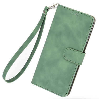 For ZTE Blade A72 5G Skin-touch Feeling PU Leather Flip Case Magnetic Closure Stand Shockproof TPU Inner Shell Wallet Cover with Strap