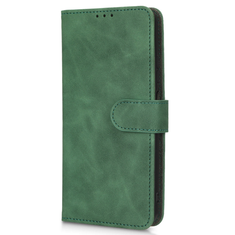 For ZTE Blade A72 5G Skin-touch Feeling PU Leather Flip Case Magnetic Closure Stand Shockproof TPU Inner Shell Wallet Cover with Strap