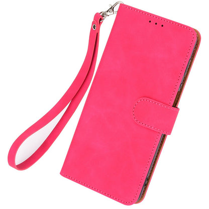 For ZTE Blade A72 5G Skin-touch Feeling PU Leather Flip Case Magnetic Closure Stand Shockproof TPU Inner Shell Wallet Cover with Strap