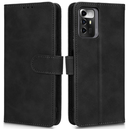 For ZTE Blade A72 5G Skin-touch Feeling PU Leather Flip Case Magnetic Closure Stand Shockproof TPU Inner Shell Wallet Cover with Strap