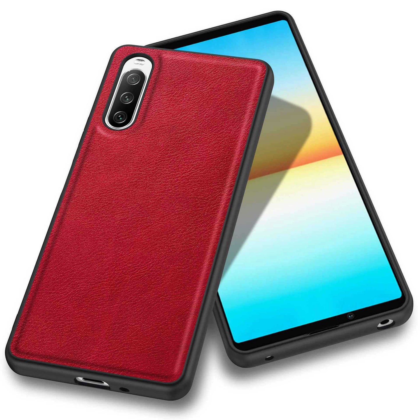 For Sony Xperia 10 III 5G / 10 III Lite Drop-proof Phone Case, Anti-fingerprint Retro PU Leather Coated TPU+PC Phone Cover