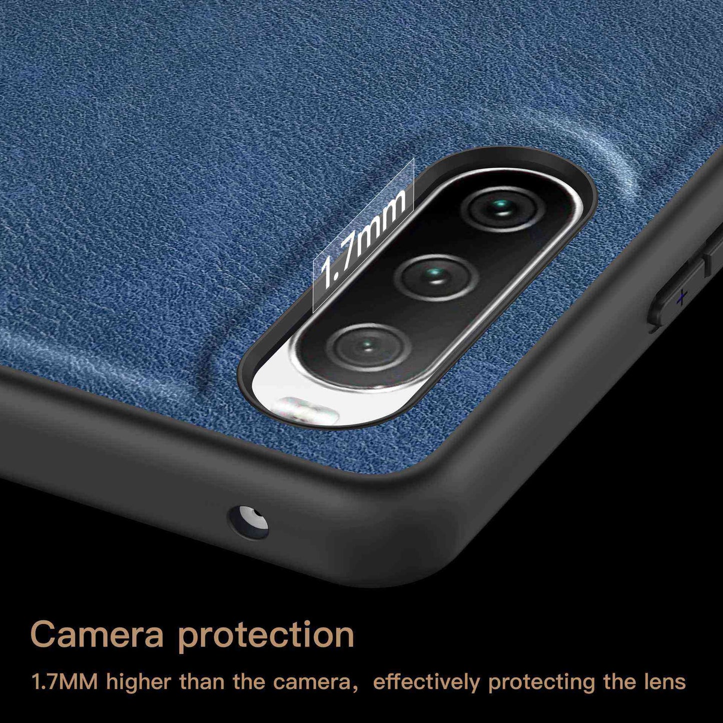 For Sony Xperia 10 III 5G / 10 III Lite Drop-proof Phone Case, Anti-fingerprint Retro PU Leather Coated TPU+PC Phone Cover