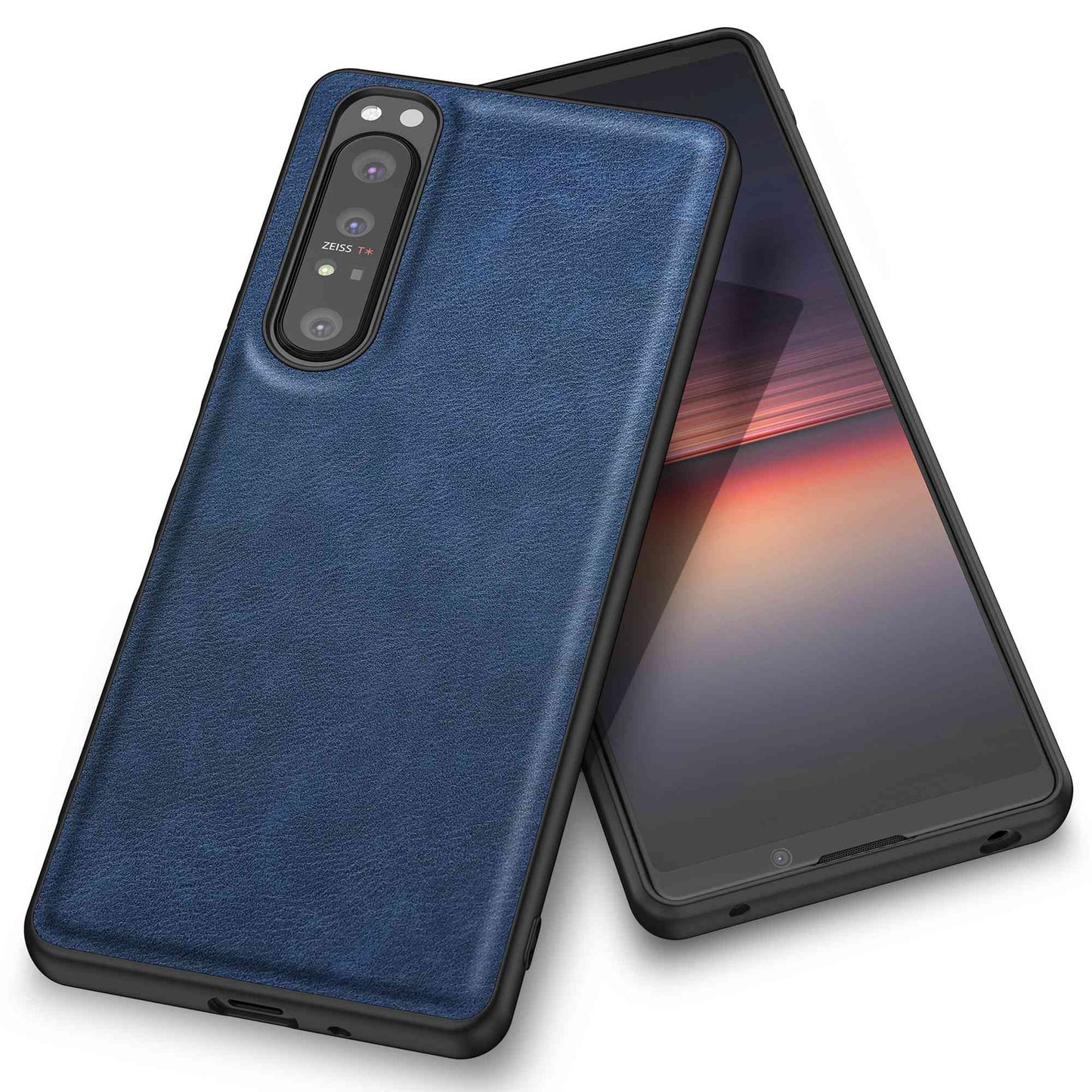 For Sony Xperia 1 IV 5G Bump Proof Back Protective Case, Retro PU Leather Coated TPU+PC Phone Cover