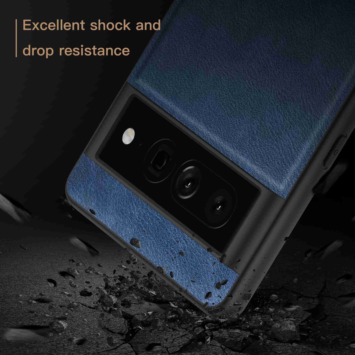 For Google Pixel 7 Pro Back Protective Case, Scratch Resistant Retro PU Leather Coated TPU+PC Phone Cover