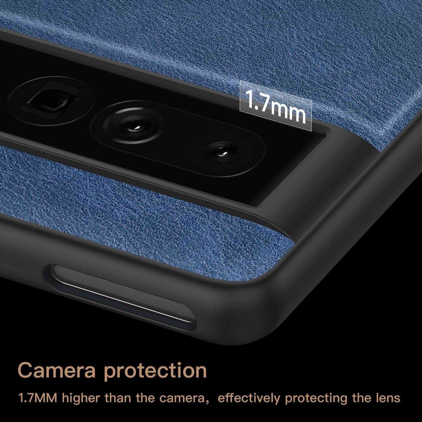 For Google Pixel 7 Pro Back Protective Case, Scratch Resistant Retro PU Leather Coated TPU+PC Phone Cover