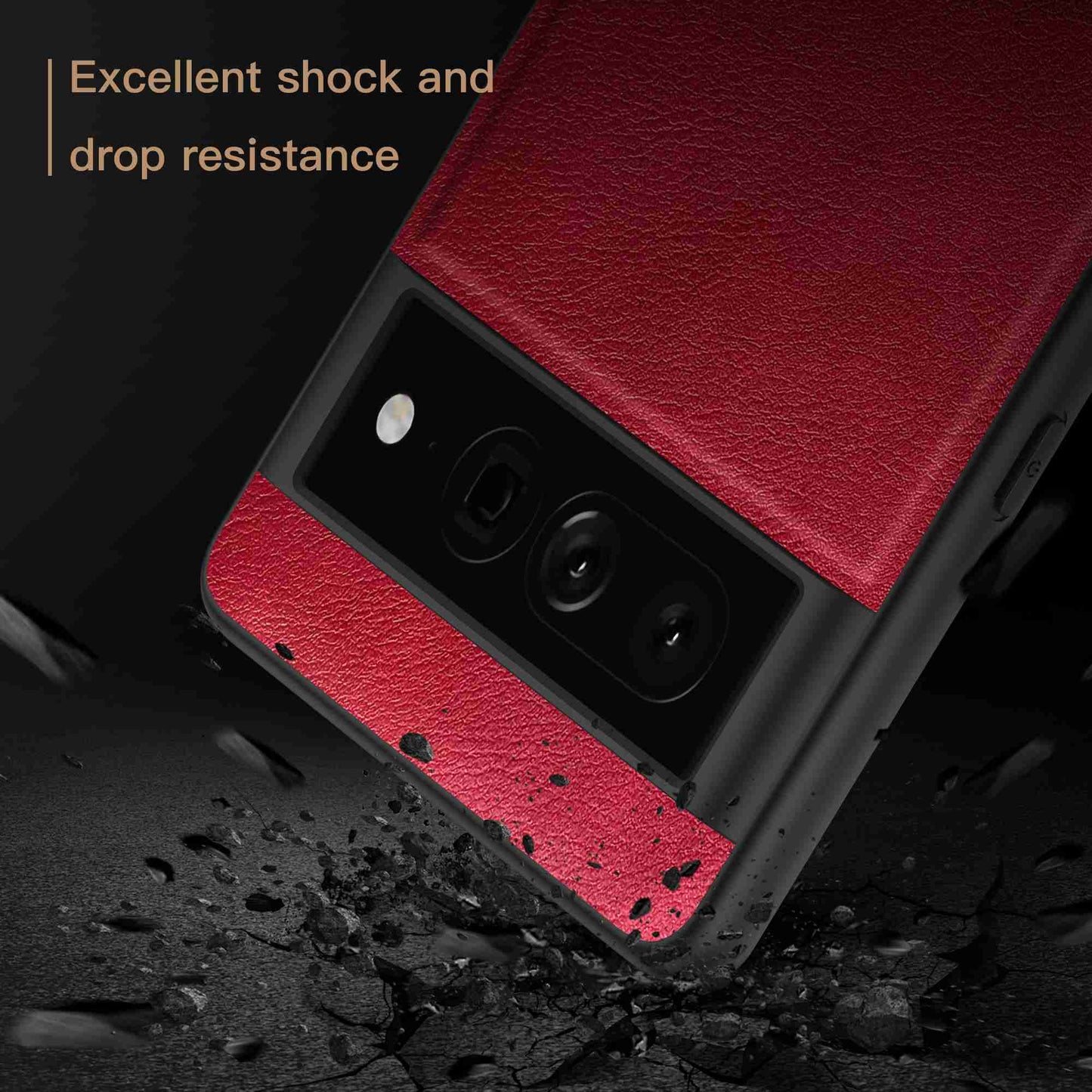 For Google Pixel 7 Pro Back Protective Case, Scratch Resistant Retro PU Leather Coated TPU+PC Phone Cover