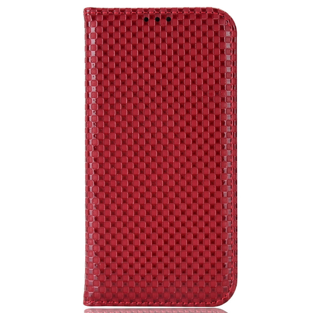 Grid Texture Phone Case for Asus ROG Phone II ZS660KL, PU Leather Magnetic Auto-absorbed Wallet Stand Full Protection Cover