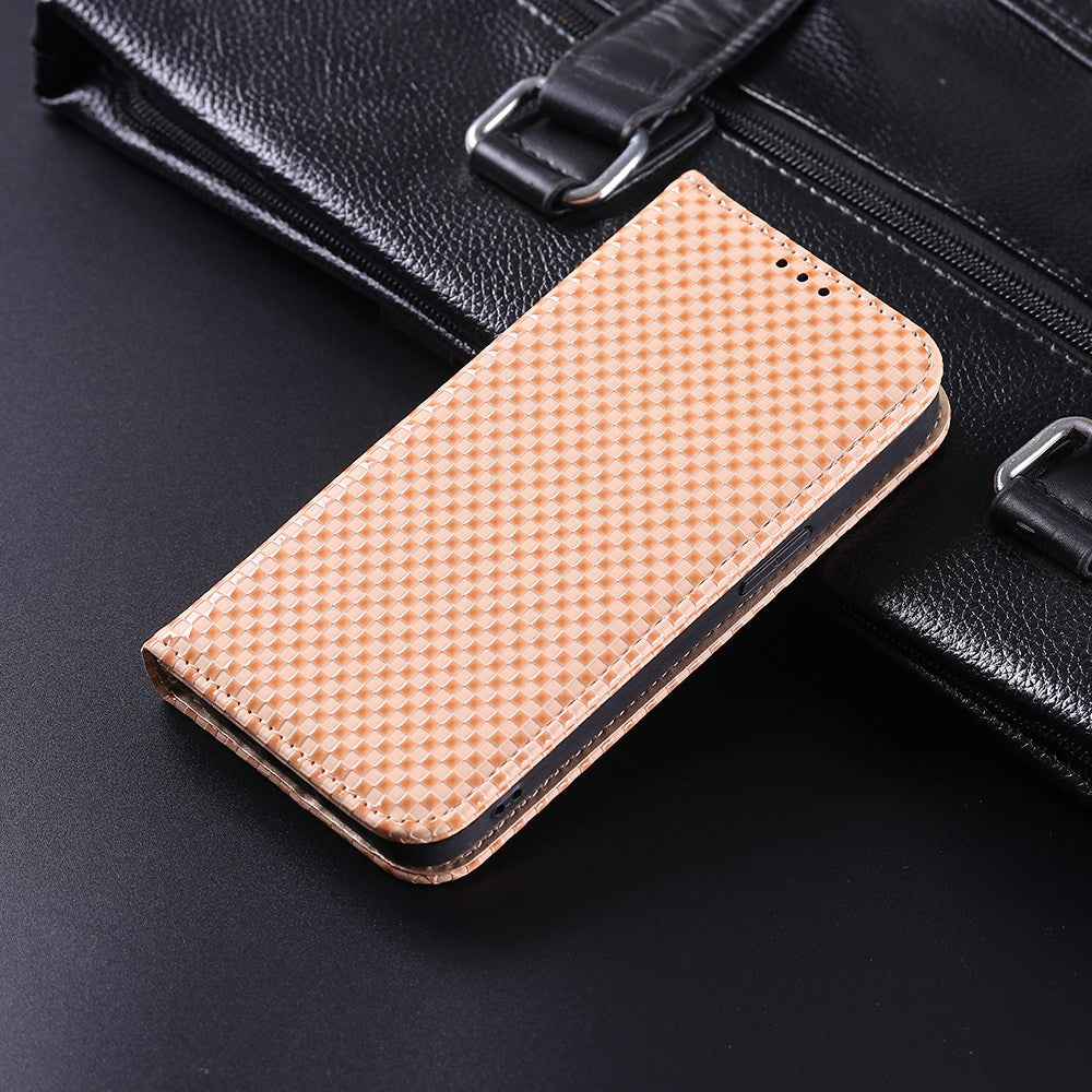 Grid Texture Phone Case for Asus ROG Phone II ZS660KL, PU Leather Magnetic Auto-absorbed Wallet Stand Full Protection Cover