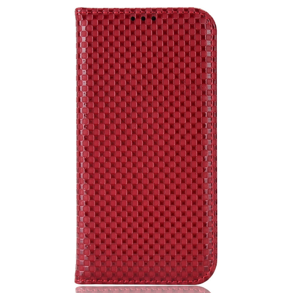 PU Leather Phone Wallet Case For Asus ROG Phone 5, Grid Texture Magnetic Auto-absorbed Phone Cover Full Protection Phone Shell