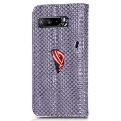 For Asus ROG Phone 3 Strix / ROG Phone 3 ZS661KS Grid Texture PU Leather Magnetic Auto-absorbed Phone Case with Wallet Stand