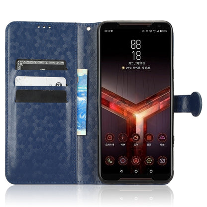 For Asus ROG Phone II ZS660KL PU Leather Flip Phone Cover Dot Pattern Imprinted Wallet Horizontal Stand Magnetic Phone Case with Strap