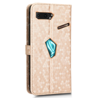 For Asus ROG Phone II ZS660KL PU Leather Flip Phone Cover Dot Pattern Imprinted Wallet Horizontal Stand Magnetic Phone Case with Strap