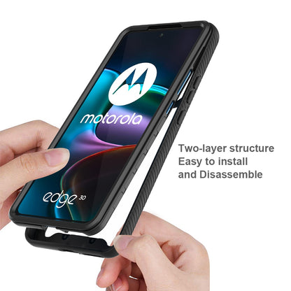 For Motorola Edge 30 5G Hard PC + Soft TPU Case PET Screen Protector Drop-proof Phone Cover