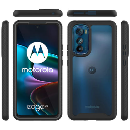 For Motorola Edge 30 5G Hard PC + Soft TPU Case PET Screen Protector Drop-proof Phone Cover