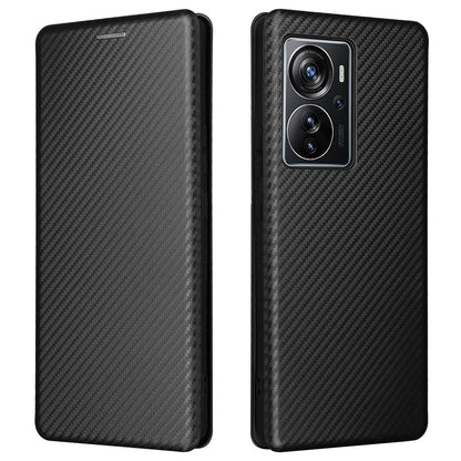 For ZTE Axon 40 Pro 5G Carbon Fiber Texture Smartphone Case PU Leather Magnetic Auto-absorbed Stand Card Holder Well-protected Phone Shell