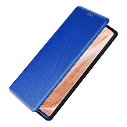 For ZTE Axon 40 Pro 5G Carbon Fiber Texture Smartphone Case PU Leather Magnetic Auto-absorbed Stand Card Holder Well-protected Phone Shell