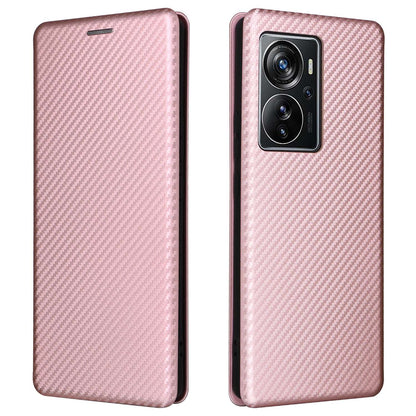 For ZTE Axon 40 Pro 5G Carbon Fiber Texture Smartphone Case PU Leather Magnetic Auto-absorbed Stand Card Holder Well-protected Phone Shell