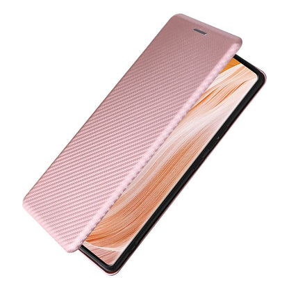 For ZTE Axon 40 Pro 5G Carbon Fiber Texture Smartphone Case PU Leather Magnetic Auto-absorbed Stand Card Holder Well-protected Phone Shell