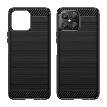 For Honor X8 4G TPU Phone Case Carbon Fiber Texture Brushed Shockproof Case Wear-Resistant Phone Cover