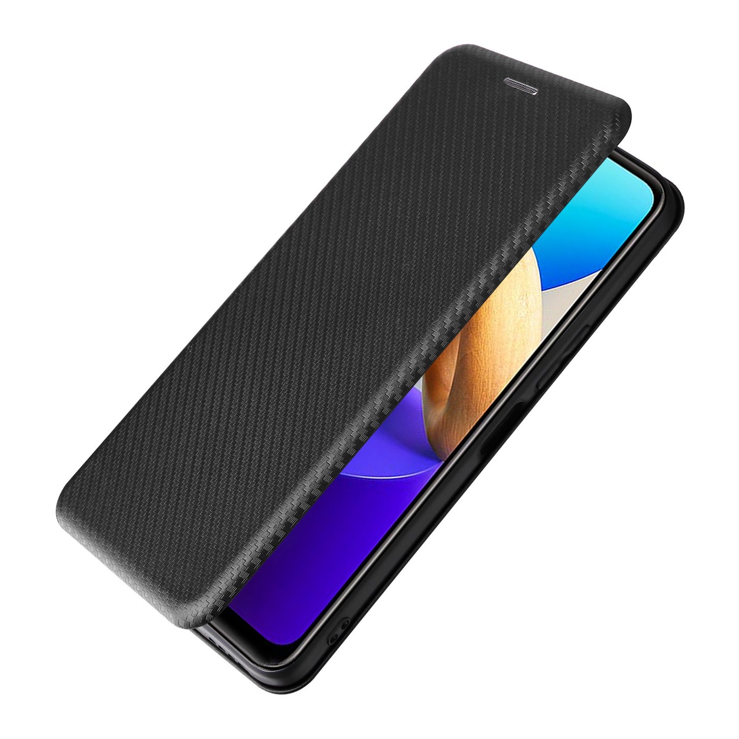 For vivo Y22s 4G / Y35 4G (2022) Magnetic Auto-absorbed Carbon Fiber Texture PU Leather Phone Case Card Slot Design Drop-proof Stand Cover